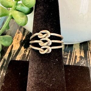 Vintage Beau Sterling Silver Triple Knots  Love Ring Size 5.25